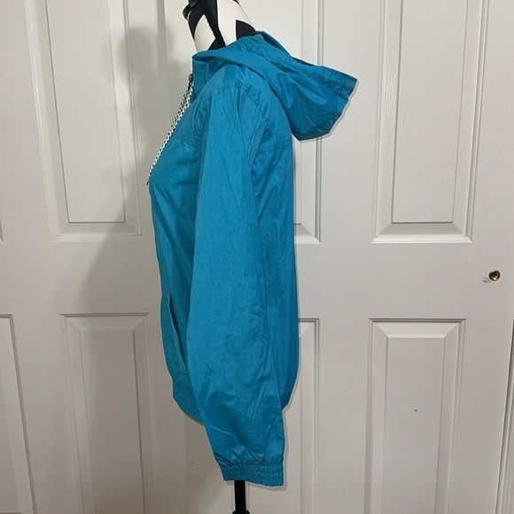 ZINE Clothing Blue Utility Rain Jacket with Hood - Picture 3 of 6